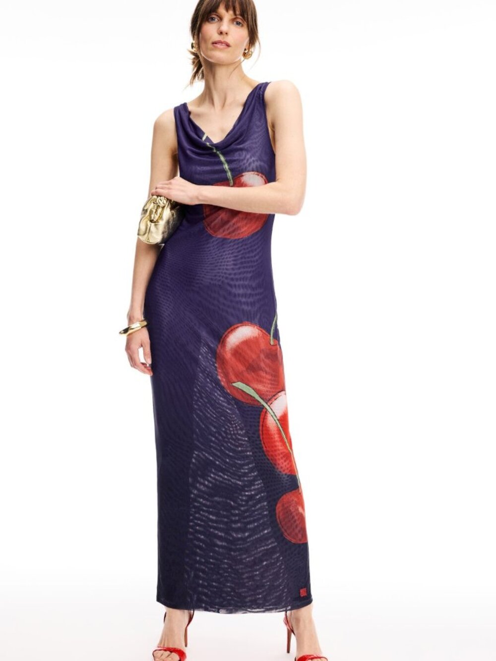 Muma World Night Cherry Midi Dress Size XL